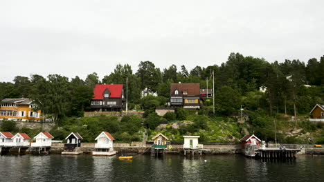 coastal scandinavian village scene