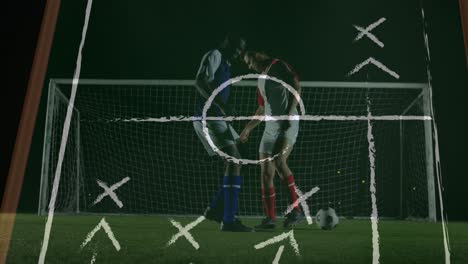 animación del dibujo del plan de juego sobre fondo verde