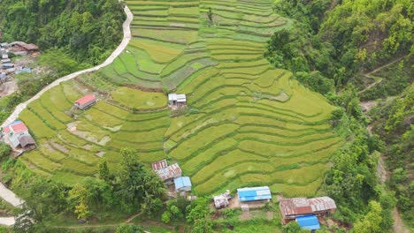 vista aérea del hermoso paisaje de nepal
