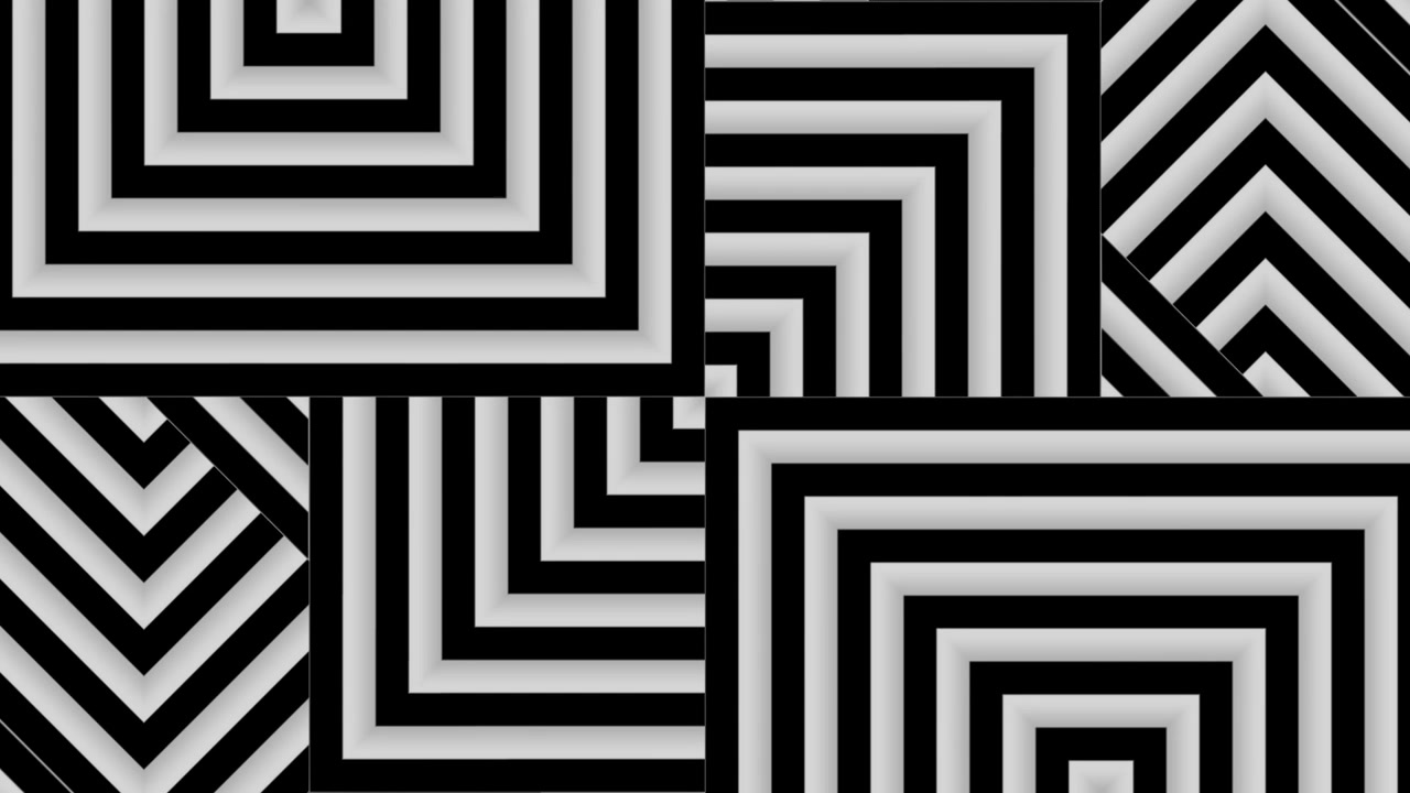 Seamless Loop of Abstract Black and White Geometric Pattern