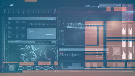 animation of dna strand spinning and data processing