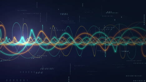 animation of data processing with light trails over black background