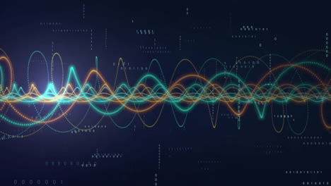 animación del procesamiento de datos con rastros de luz sobre fondo negro