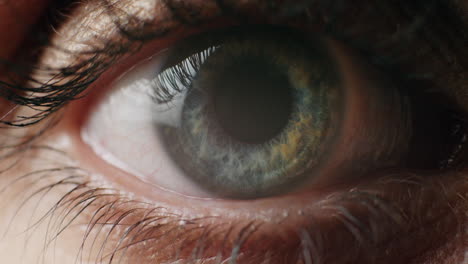 close up macro eye opening human iris natural beauty