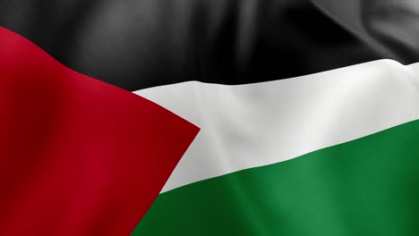 realistic waving flag of palestine, black, white, green stripes, red triangle. middle eastern national symbol, jerusalem, ramallah, patriotism, palestine