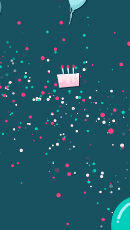 motion graphic of happy birthday lettering with cake