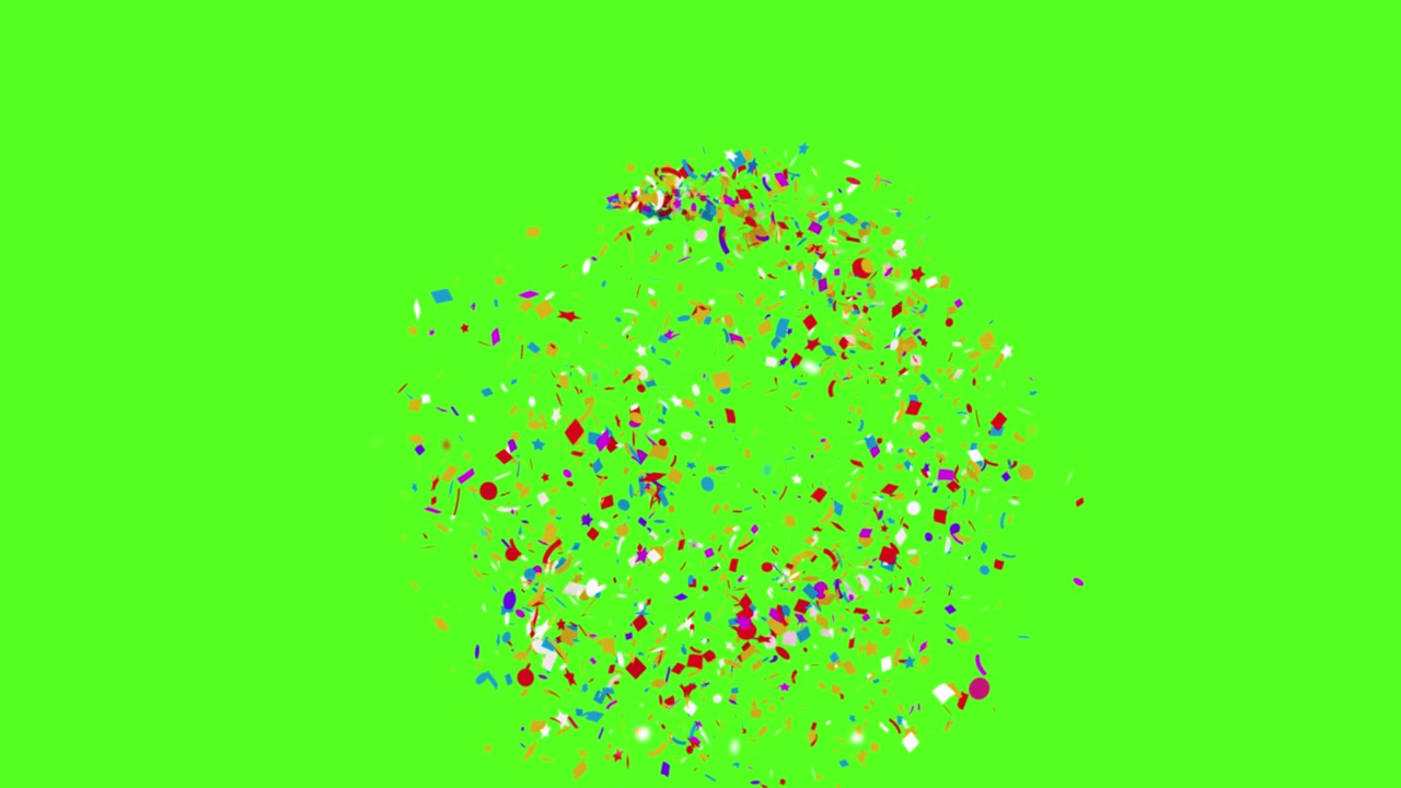 Confetti on a Green Screen