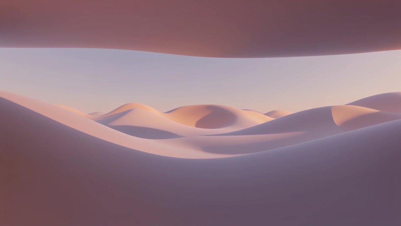 Abstract 3D Animation of Smooth Flowing Sand Dunes