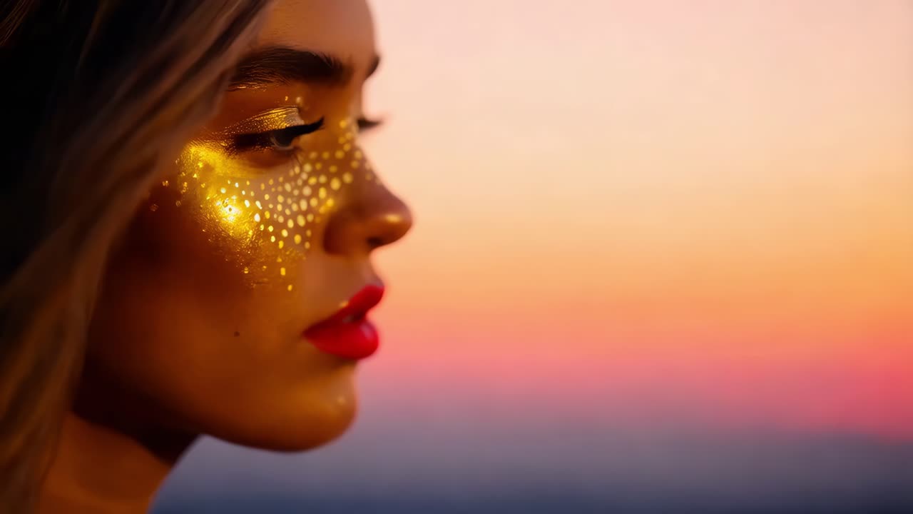 Ritratto del tramonto d'oro