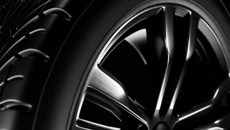 rotating car wheel. car service concept, tire replacement. loop animation