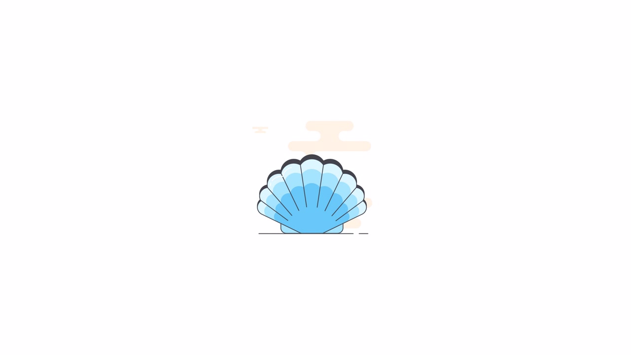 Animated Blue Seashell Opening and Closing