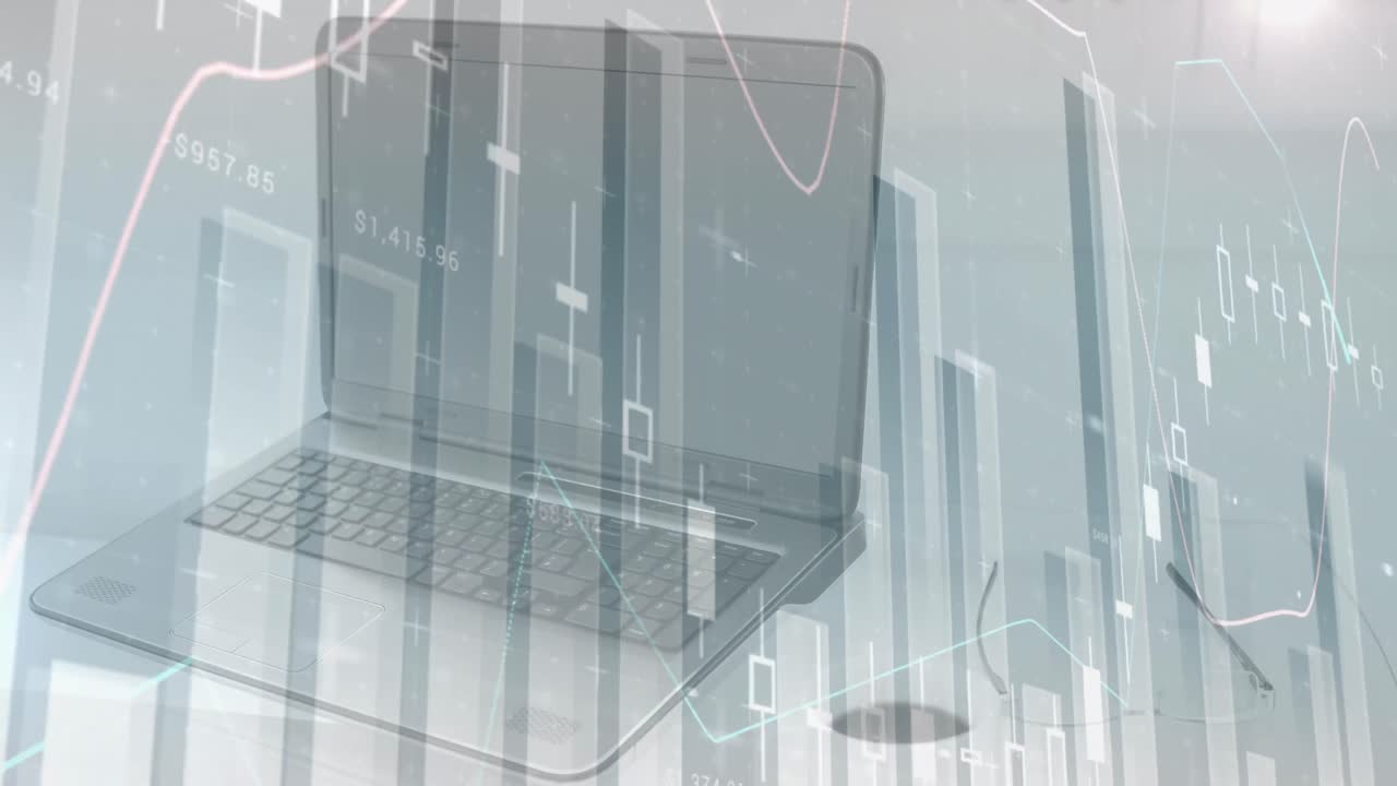 노트북을 통해 데이터 처리의 애니메이션