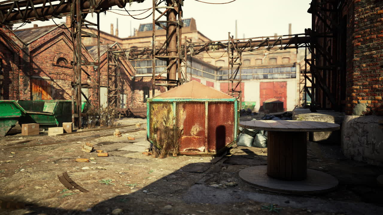 건물 과 굴 ⁇  과 함께 오래된 공장 외관