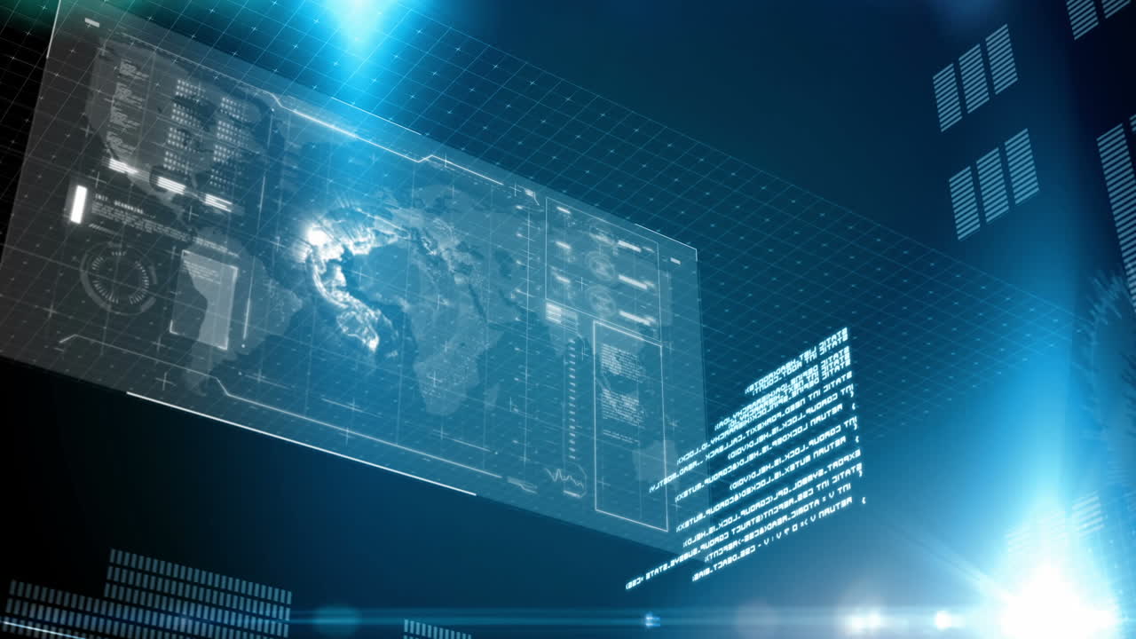 빛나는 파란색 기술 인터페이스