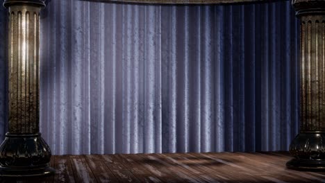 stage curtain with light and shadow