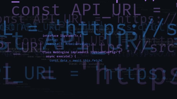 Animated Programming Code and API URL Text Overlay