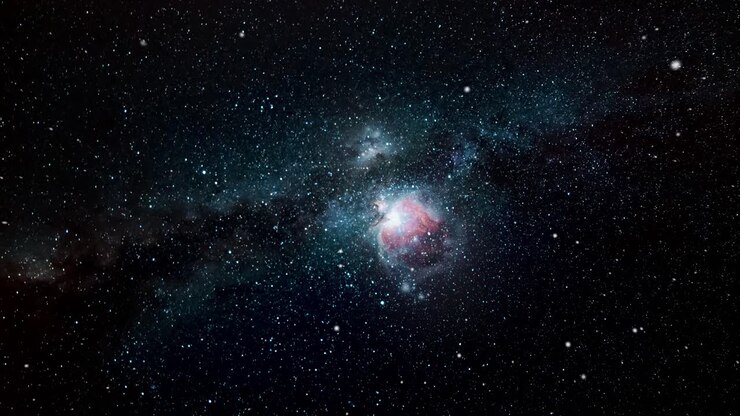 Animazione dell'universo in viaggio, nuvola con stelle