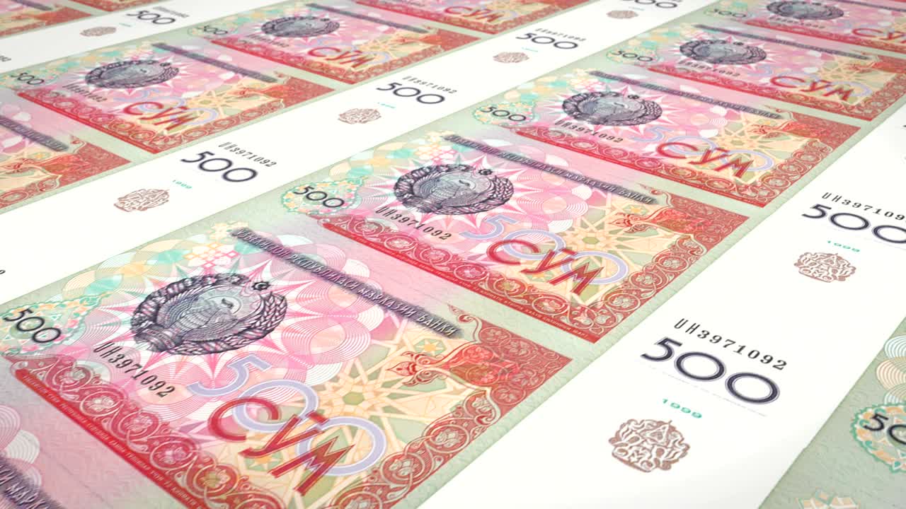 500 우즈베키스탄 의 지폐, 현금, 루프