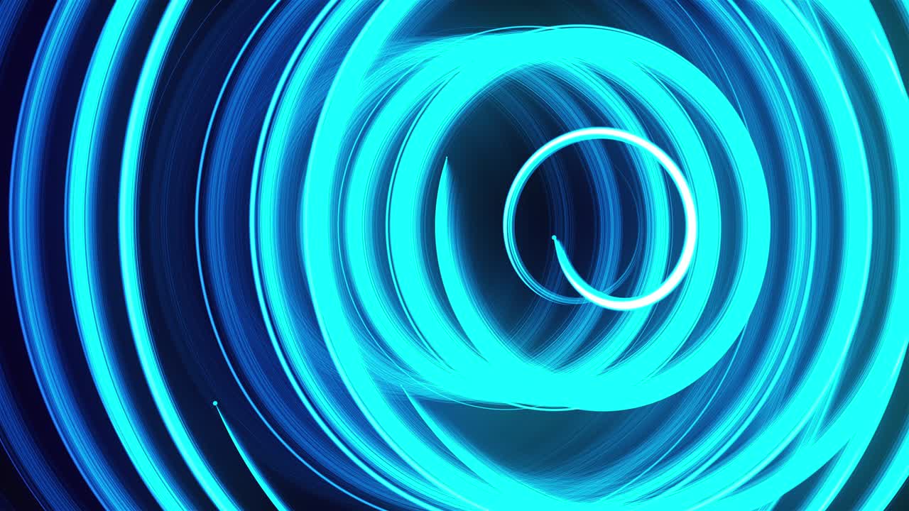 líneas de brillo giratorias en espiral abstractas, fondo generado por computadora, fondo de renderización 3d