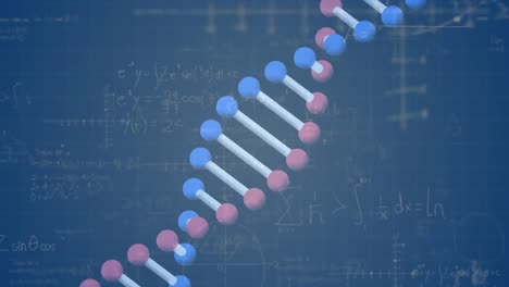 animación de ecuaciones matemáticas sobre la cadena de adn