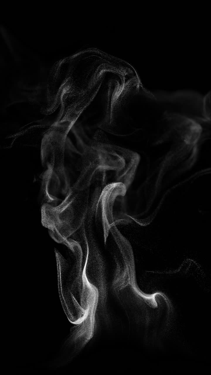 Riassunto Fumo bianco vorticoso su sfondo nero