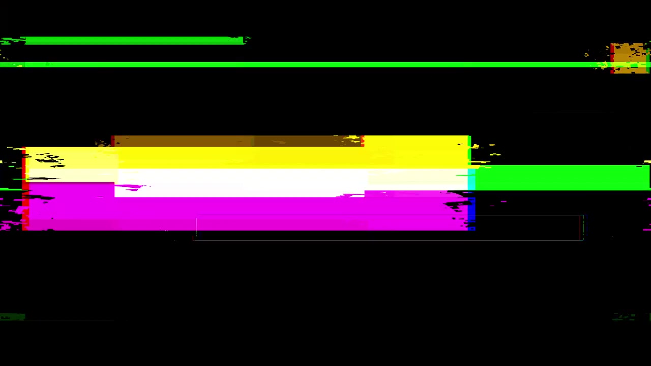 Digital Glitch Effect with Flickering Colorful Bars on Black Background