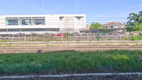 views from a train in milan, italy