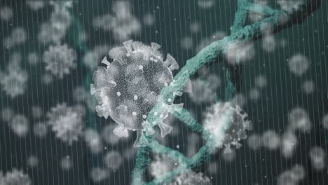 animation of virus cells over dna strand