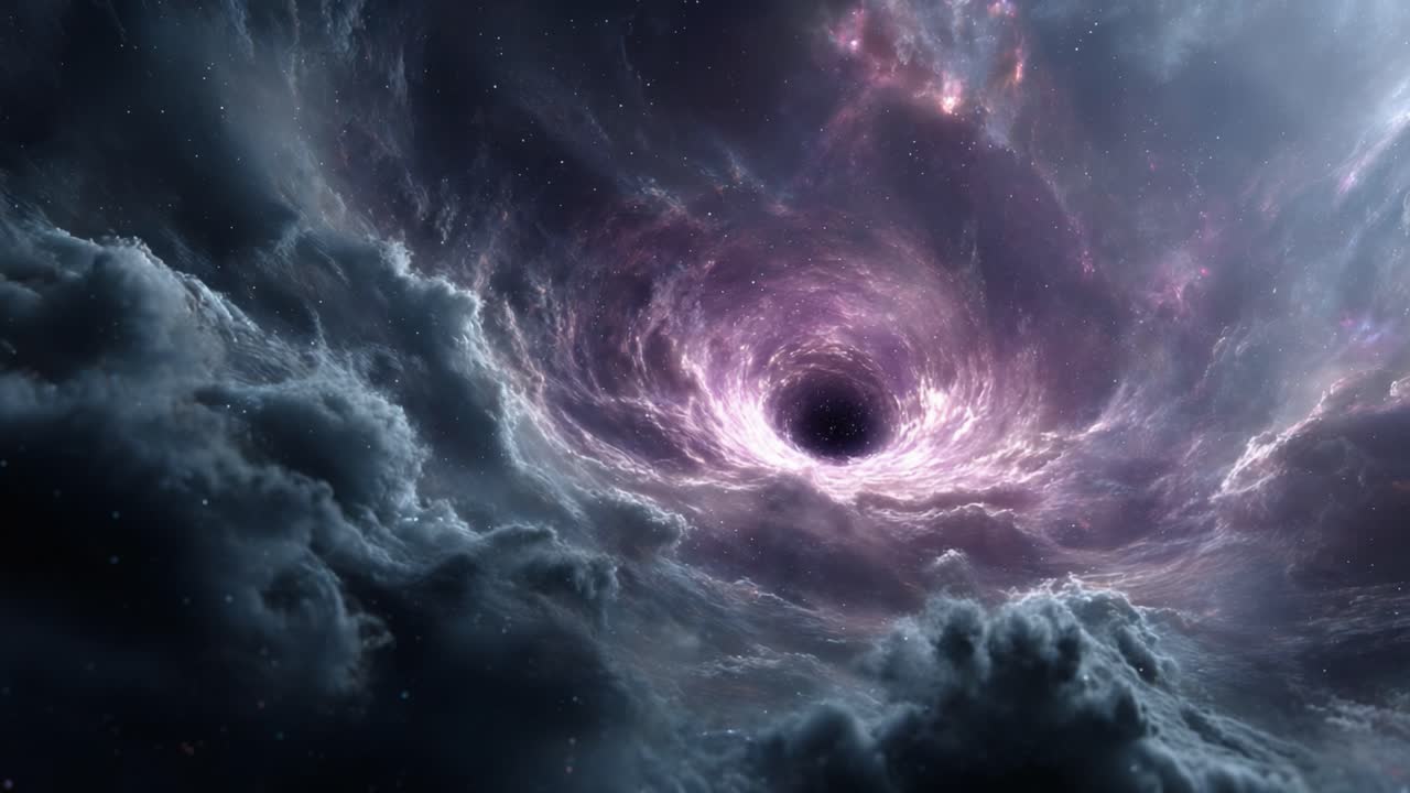En fængslende rejse gennem den kosmiske hvirvel: Udforskning af rummets mysterier og den gådefulde singularitet i universets mørke afgrund