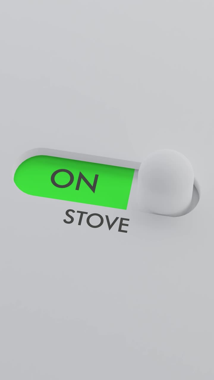 encendiendo el interruptor de la estufa vídeo vertical