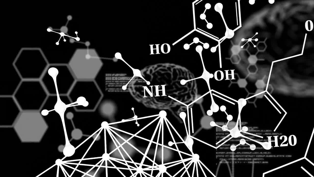 데이터 처리를 통해 dna 화학 공식의 애니메이션