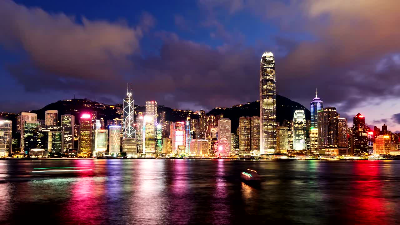 홍콩에서 하루와 밤의 4k 타임 스