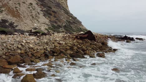 shipwreck beach by drone 4k in rancho palos verdes, california