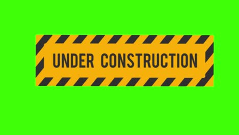 icon of an under construction on a green screen in 4k