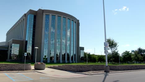 oakland county courthouse in michigan with gimbal video panning right to left front