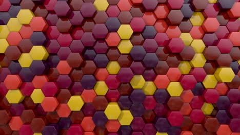 3d animado hexágono llama oscura combinación de colores de fondo bucle