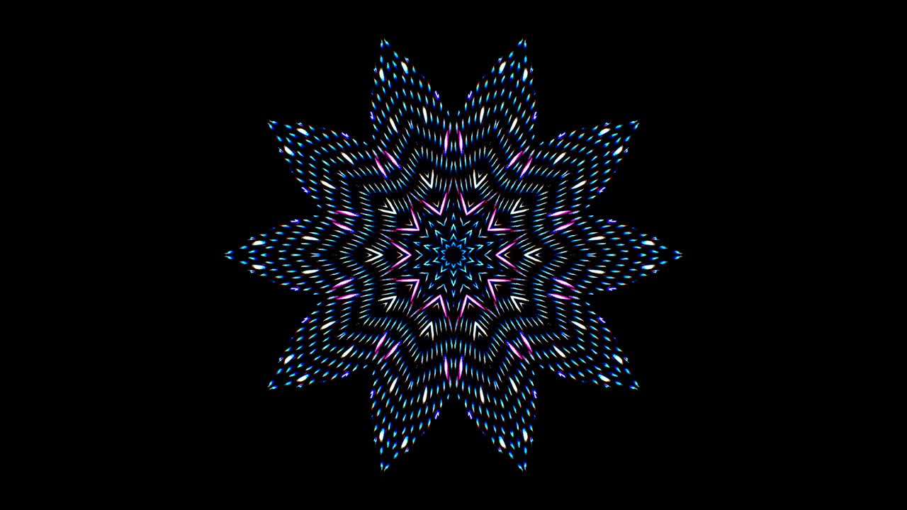 forma de círculo de puntos movimiento de onda, colorido, sobre fondo negro