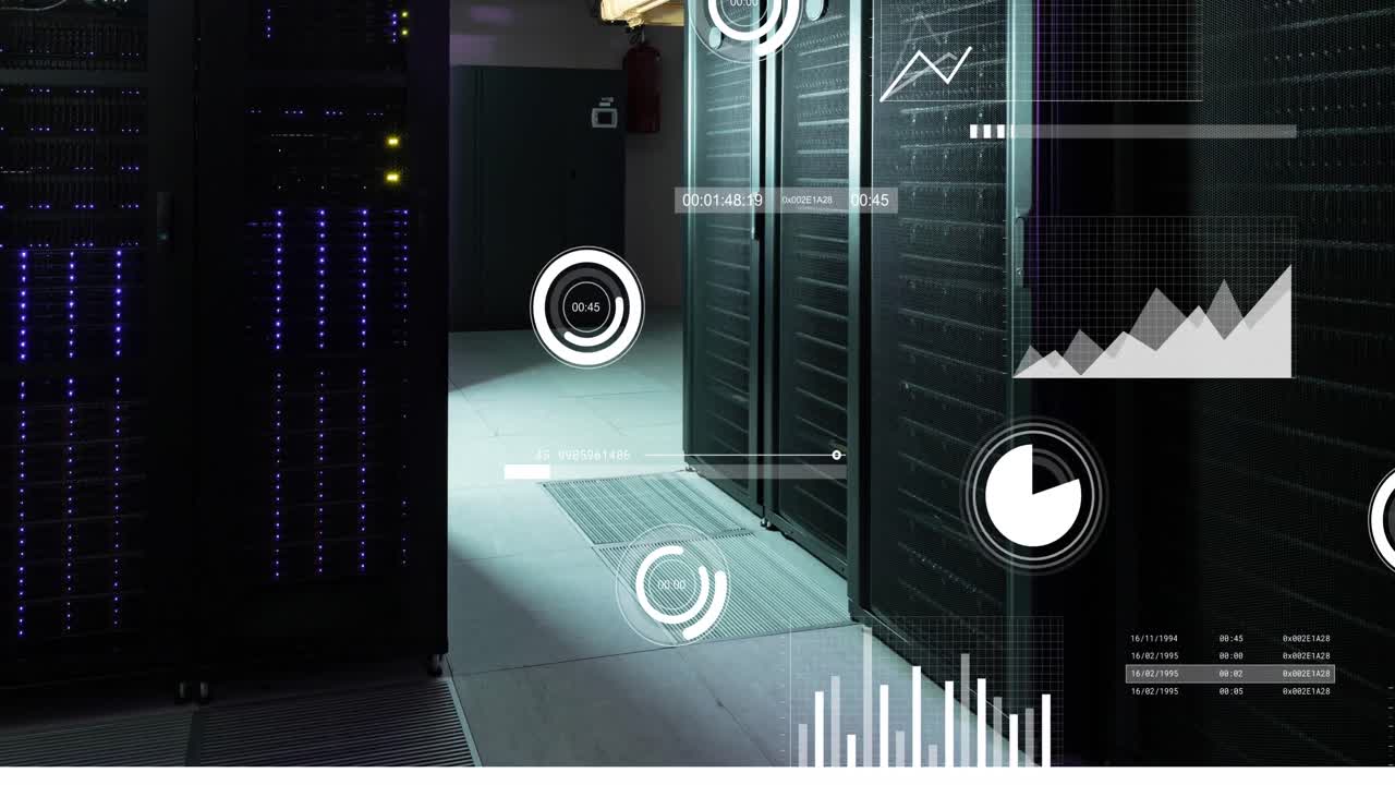 Animation of financial data processing over computer servers