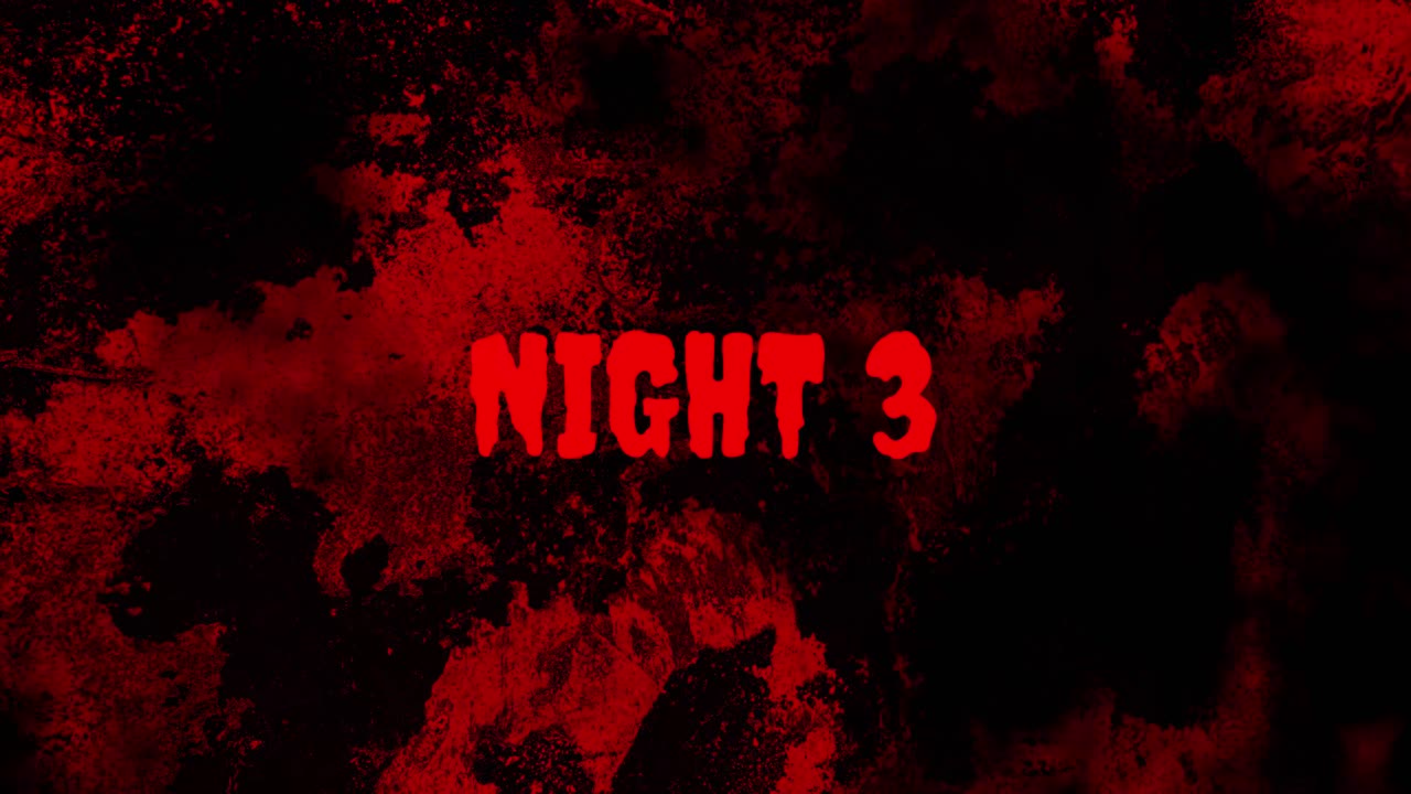 Night 3 Text Title with Blood Splatter Horror Background