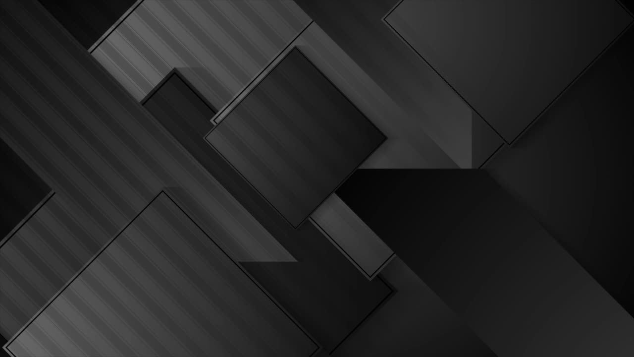 Abstract black geometric shapes hi-tech motion background