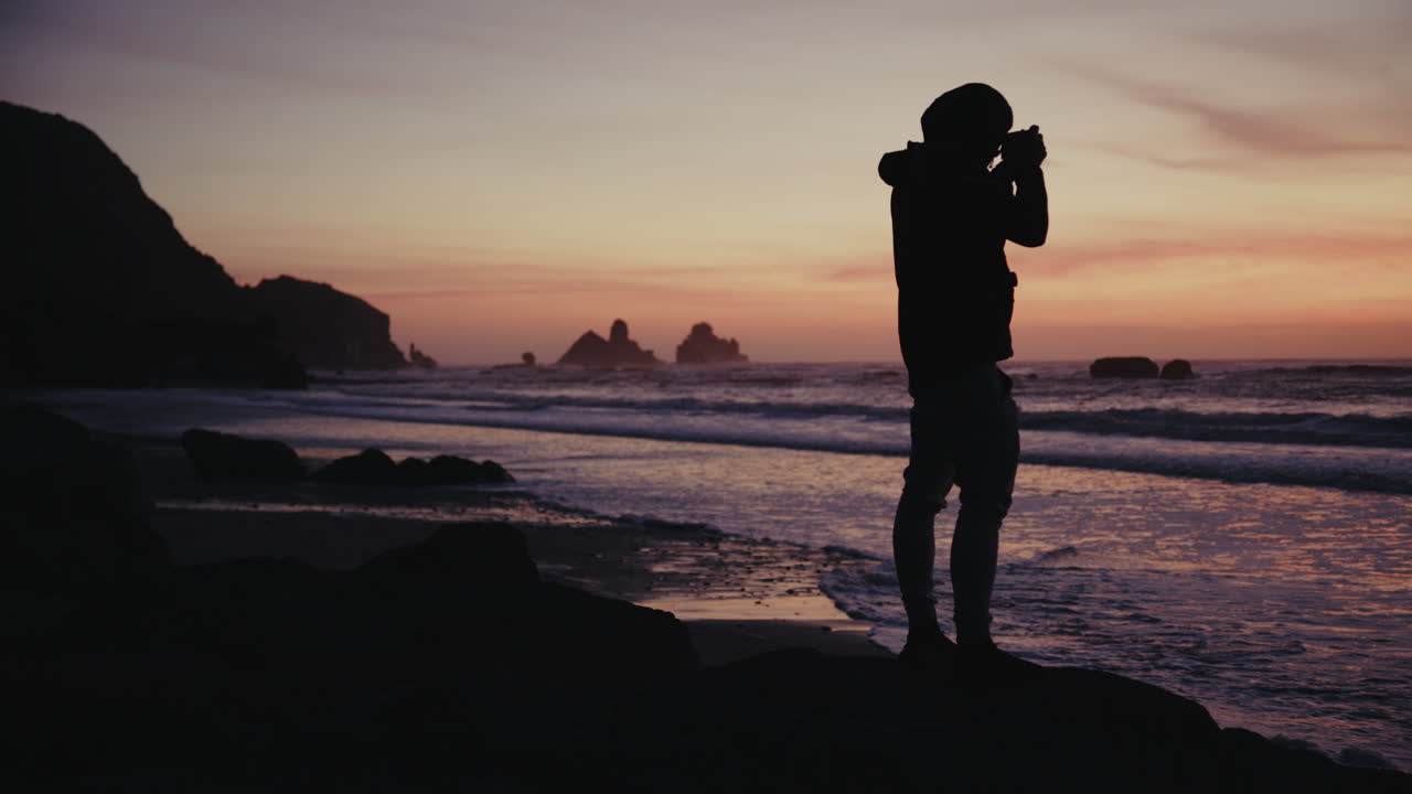 Fotografía de playa al atardecer