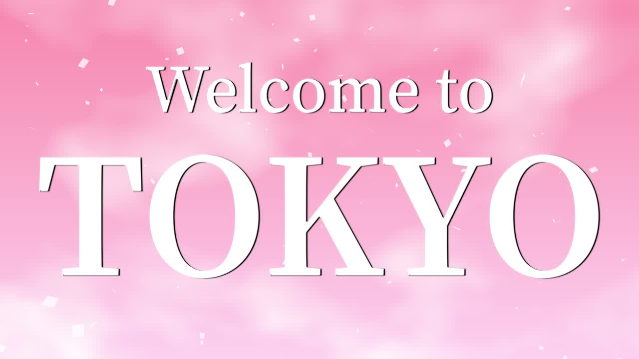 도쿄에 오신 것을 환영합니다: 메시지, 텍스트, 애니메이션, 모션 그래픽