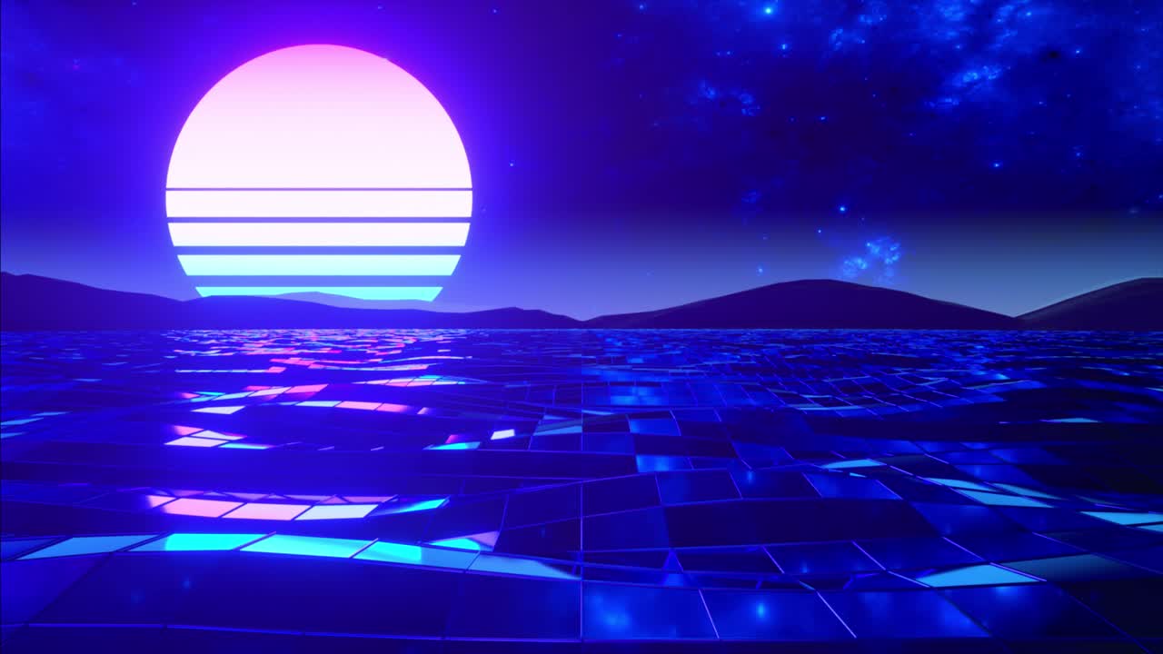 Tramonto Retro-futuristico Sull'acqua