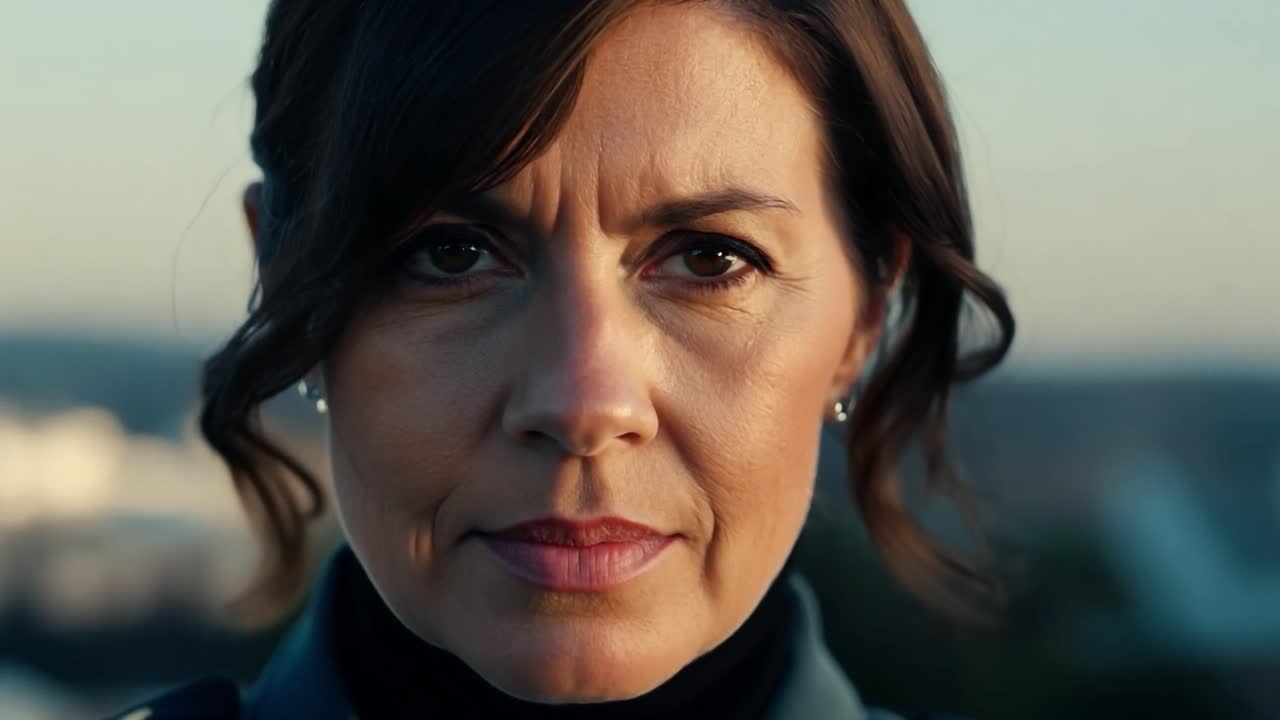 retrato de una mujer con expresión seria