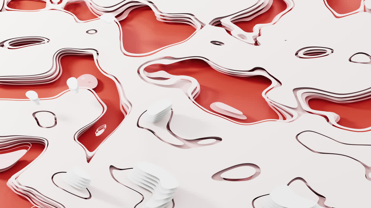 Wave pattern paper cut background, loop animation, 3d rendering.