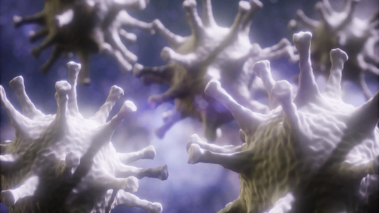 High res close up of a virus showing intricate structures