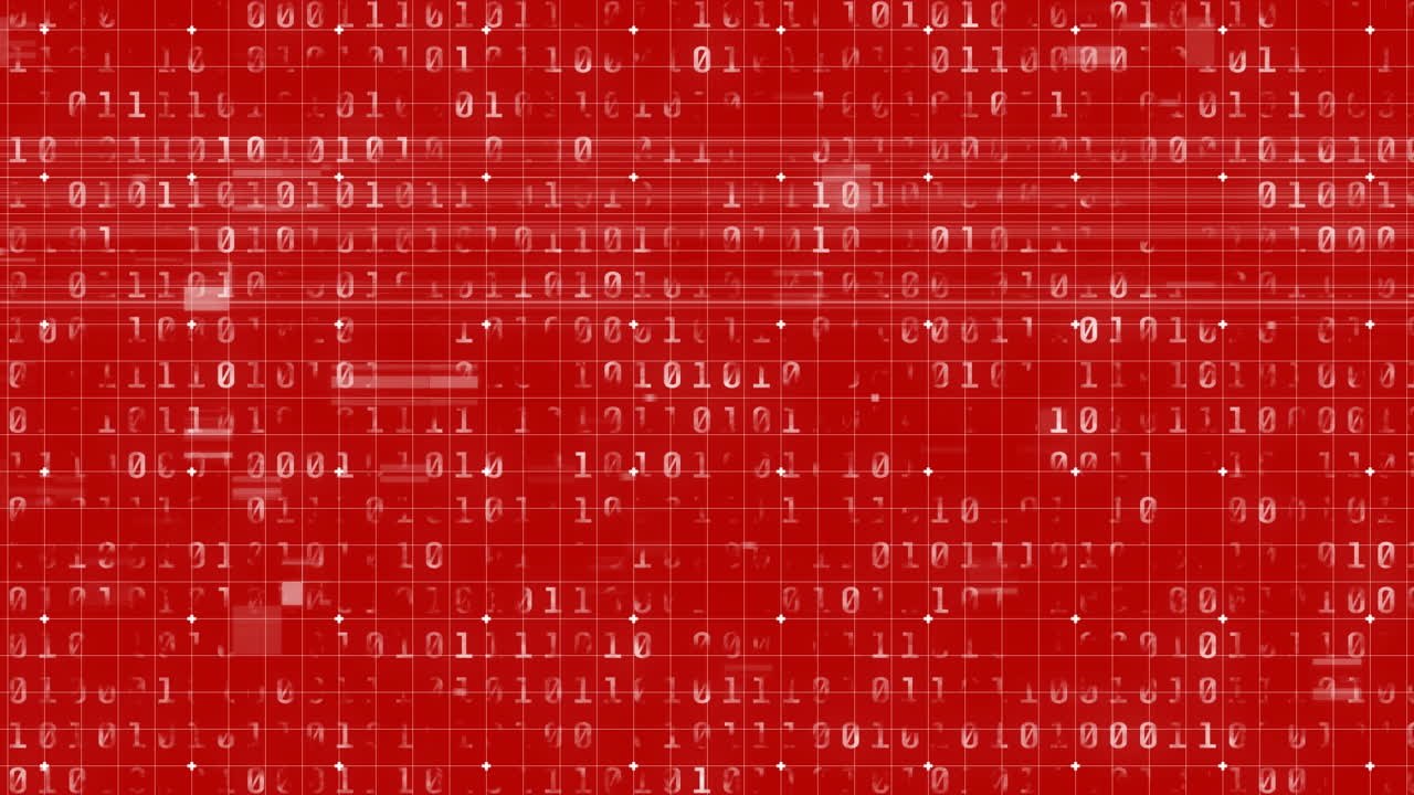 Animation of interference and binary coding on red background