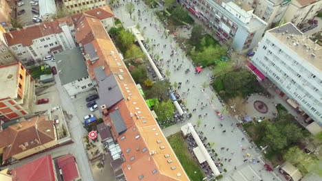 Aerial-view-of-panoramic-Prishtine-city,-Kosovo