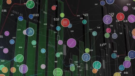 Animación-De-Red-De-Conexiones-Con-Iconos-Y-Procesamiento-De-Datos-Financieros