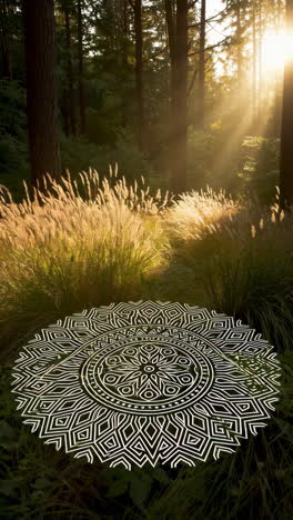 forest mandala with sunlight